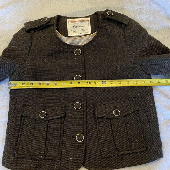 Anthropologie Cartonnier Brown Tweed Blazer Jacket - Picture 5 of 9